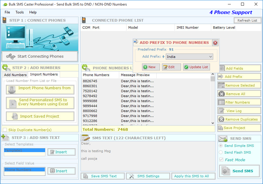 Bulk SMS Caster Professional