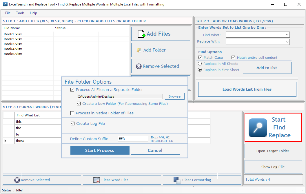 Excel Search and Replace Tool