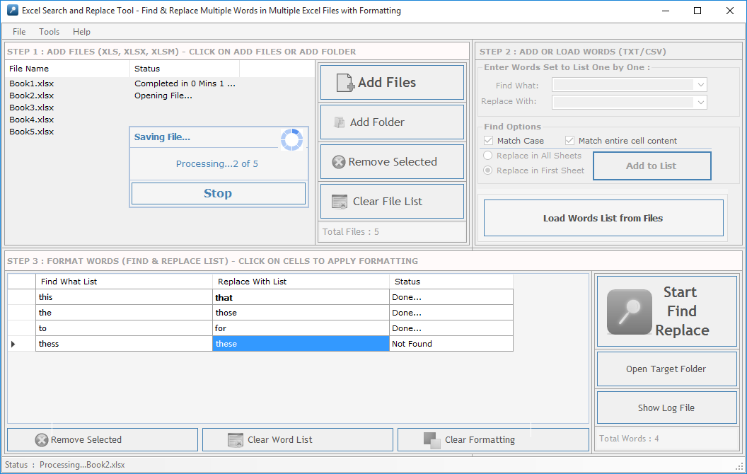 Excel Search and Replace Tool